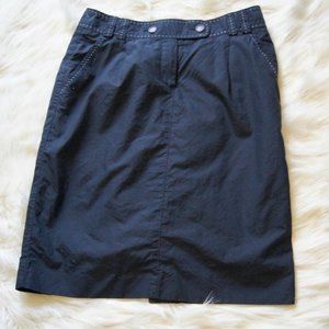 Patrick Gerard Black With White Stitching Skirt Women's Size 40 100% Cotton